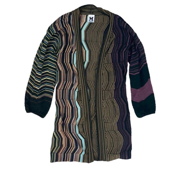 Missoni Sweaters - Missoni Stripe Woven Merino Wool Blend Open Sweater Cardigan Duster Sz40 US4 szS